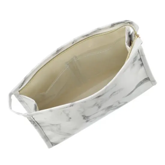 Unique Bargains Makeup Bag Cosmetic Travel Bag Make Up Brush Organizer Bag Marble Makeup Storage Toiletry Bag for Women 9"x3"x6" 1 Pcs image {5}