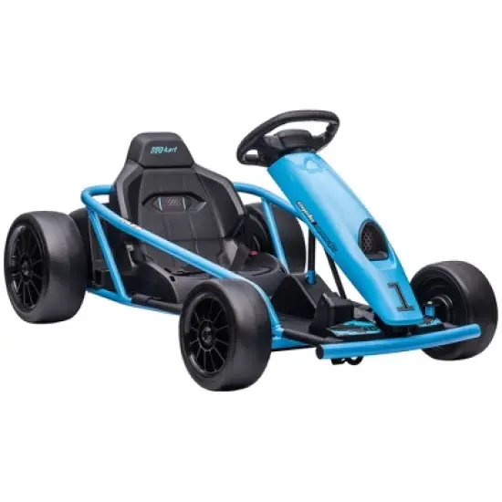 Aosom 24V 8.1 MPH Drifting Electric Go Kart with Slow Start, Music, Horn, Safety Belt for 8-12 Years image {6}