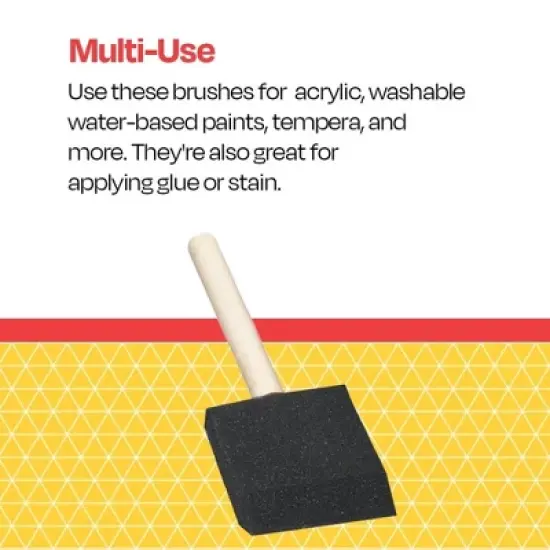School Smart Wedge Foam Paint Brushes, 2 Inches, Pack of 10 image {4}