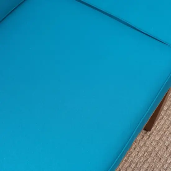 Perla 9pc Acacia Wood Patio Conversation Set - Teak/Blue - Christopher Knight Home image {4}