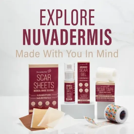 Nuvadermis Medical Grade Water Resistant Reusable Silicone Scar Sheets - Medium Skin Tone - 4ct image {9}