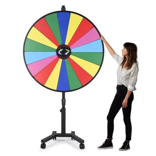 WinSpin 48" Large Giant Prize Wheel w/ Mobile Base Spinning Raffle Trade Show image {9}