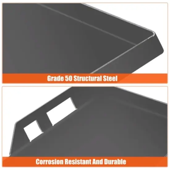 3/8" Skid Steer Attachment Plate, Universal Quick Mount Plate, Grade 50 Structural Steel, Anti-Rust Surface, Silver image {3}