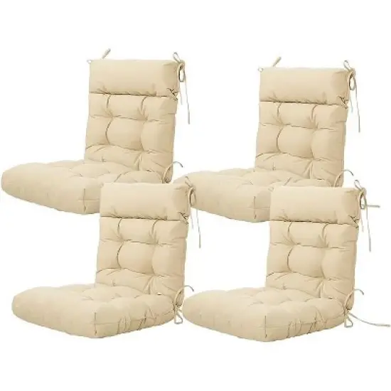 ARTPLAN Patio Chair Cushion,Tufted Adirondack Outdoor Chair Cushion,Wicker High Back Outdoor Seat Cushion,Set of 4,21"X21"X4" (4 Pack) image {7}