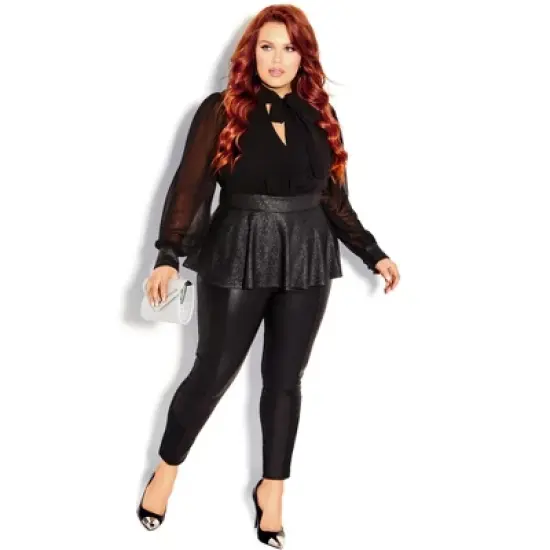 Women's Plus Size Night Sky Top - black | CITY CHIC image {1}