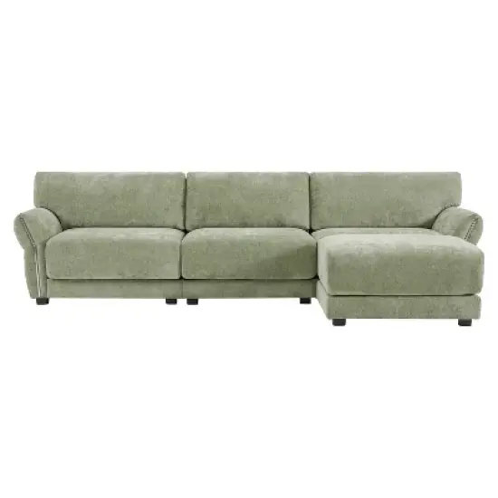 Whisen 110" Modular Sectional Sofa, 4 Seat L-Shape with Extra-Wide Seat Cushion, USB and Type-C Charger image {6}