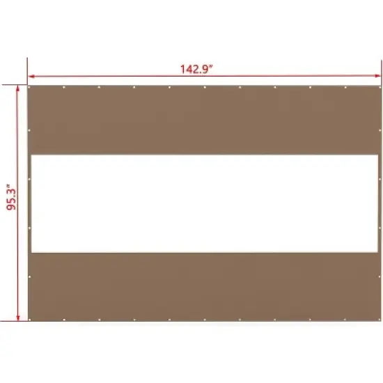 DOMETOUR Heavy Duty Waterproof Clear PVC Curtain, 18oz Weatherproof Privacy Screen for Patios, Gazebos, Pergolas (8'H x 12'W, Brown) image {5}