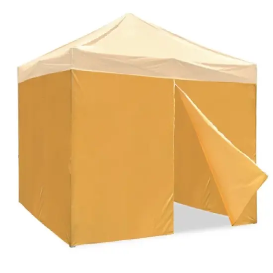 InstaHibit Set of 4 Sidewall Fits 10x10ft Canopy Tent with Zipper UV30+ Outdoor Party Yellow image {9}