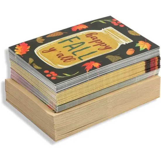 48-Pack Happy Thanksgiving Cards with Kraft Envelopes (4x6 In, 3 Fall Designs) image {6}