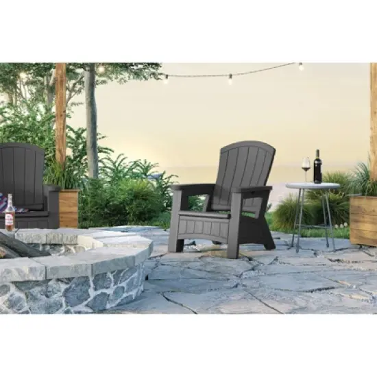Elements Adirondack Chair with Storage Gray - Suncast image {7}