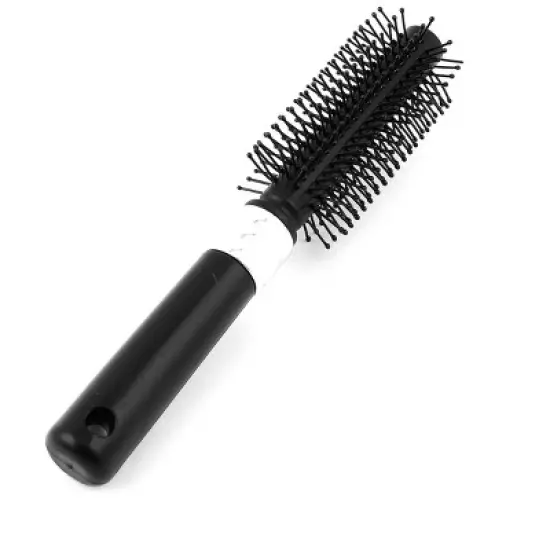 Unique Bargains Plastic Handle Round Hairbrush Salon Styling Bristles Hair Combs image {1}