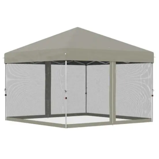 Resenkos Patio Garden Pergola, Pergola Canopy,10' x 10' Pop Up Canopy Tent, Tents for Parties with Wheeled Carry Bag, Beige image {5}