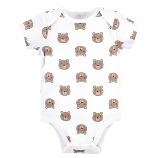 Hudson Baby Infant Boy Cotton Bodysuits 3pk, Little Bear image {2}