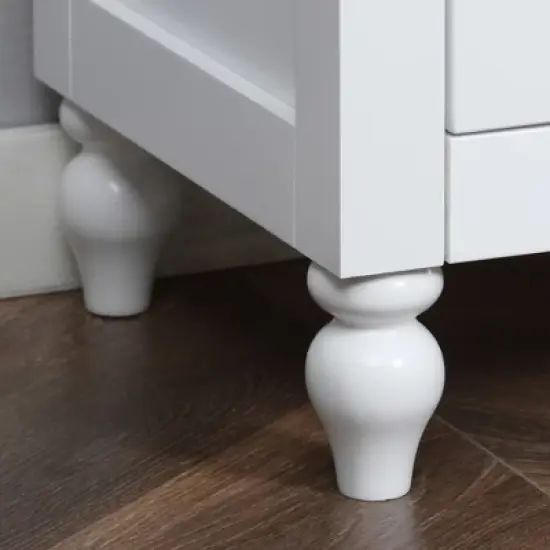 HOMCOM Sideboard, Buffet Cabinet with Storage, Adjustable Shelves, Credenza with 4 Glass Doors for Living Room, Study, White image {5}