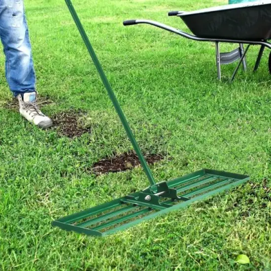 WELLFOR 36" Metal Ergonomic Lawn Leveling Hand Rake image {9}