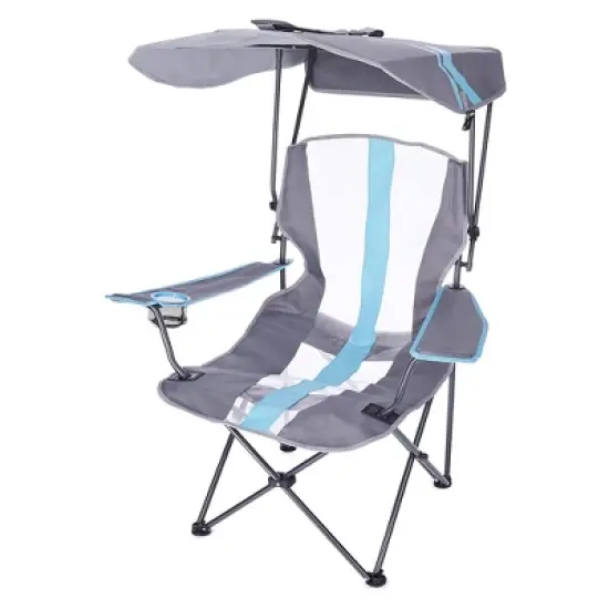 Kelsyus Premium Portable Camping Folding Outdoor Lawn Chair w/ 50+ UPF Canopy, Cup Holder, & Carry Strap, for Sports, Beach, Lake, Pool image {1}