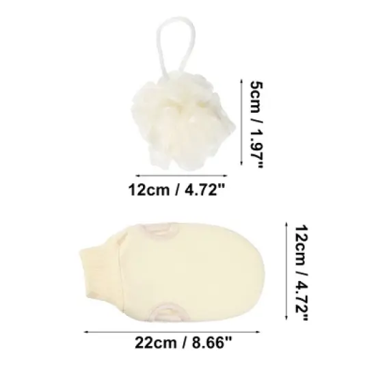 Unique Bargains Bath Brush Set 1.97"x4.72" 1 Set image {3}