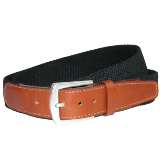 CrookhornDavis Men's Newport Pique Cotton Woven Elastic Belt image {3}