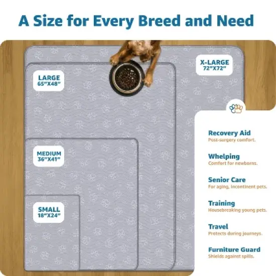 IMPROVIA&reg; Reusable Puppy Pad &ndash; Waterproof, washable, quick-drying, and ultra-absorbent pee pad. Ideal for training, whelping & floor protection. image {5}