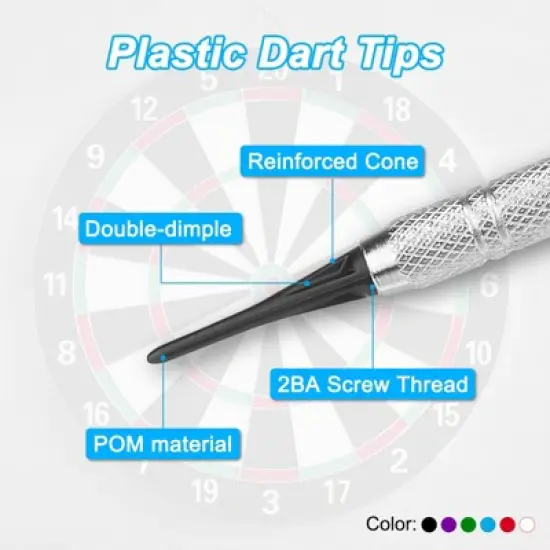 Unique Bargains 2BA Thread Plastic Soft Dart Tips Replacement Accessories 30 Pcs image {4}