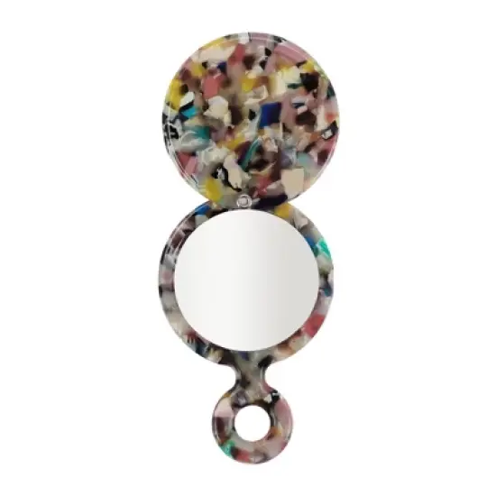 Unique Bargains Round Short Handheld Makeup Mirror 1 Pc image {4}