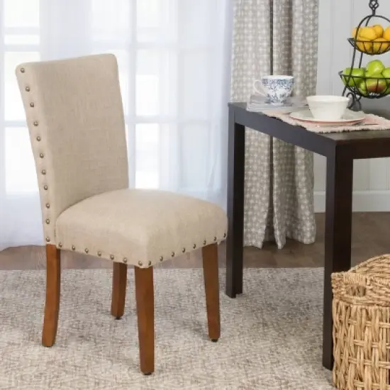 Set of 2 Classic Parsons Chair with Nailhead Trim - Homepop image {9}