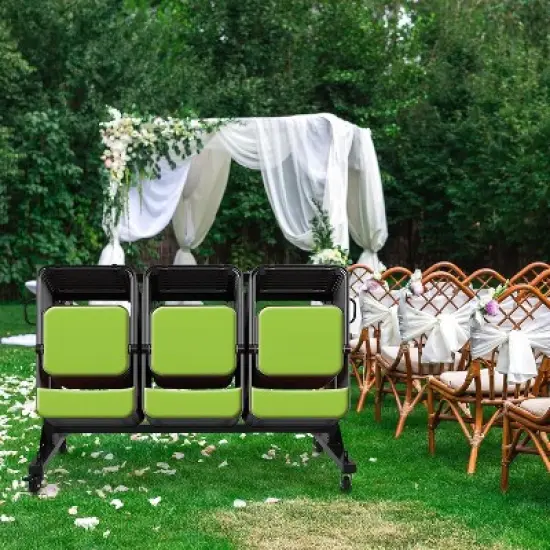 Folding Chair Rack on Wheels,Heavy Duty Metal Folding Chair Storage Cart Dolly, Holds Up to 42 Chairs or 6 Tables, 265 Lbs Capacity, Black image {6}