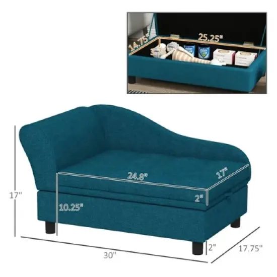 Resenkos Cat Couch, Pet Sofa, Dog Couch Bed,Pet Sofa Dog Sofa for Small Dogs with Storage, Dark Blue image {2}