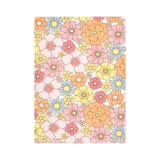 Hudson Baby Infant Girl Cotton Flannel Burp Cloths Bundle, Peace Love Flowers, One Size image {2}