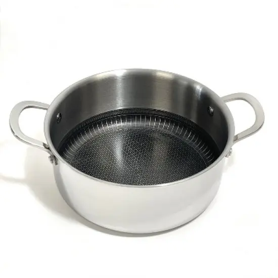 Lexi Home Tri-ply 4.8 Qt. Stainless Steel Casserole Pot with Glass Lid image {5}