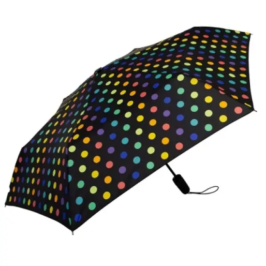 ShedRain Polka Dots Auto Open Auto Close Compact Umbrella - Rainbow image {2}
