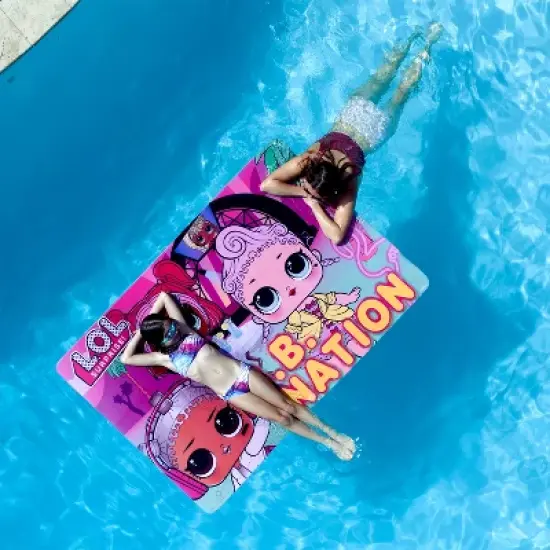 Floatation iQ LOL Surprise! Mini Floating Oasis 6 x 4 Foot Foam Island Water Swimming Pool Lake Lounger Play Pad Mat for Up to 2 Riders, BB Nation image {4}