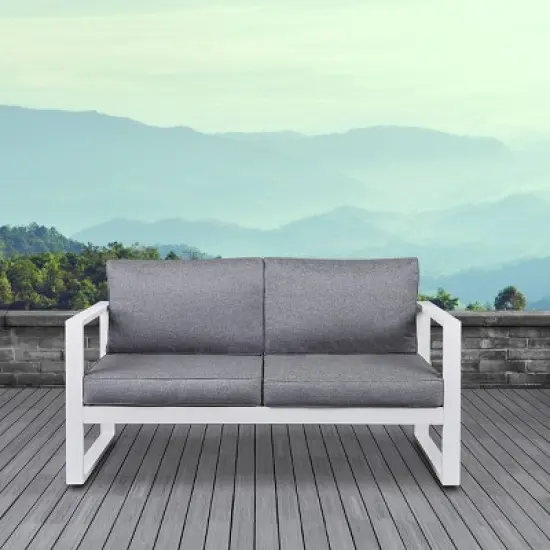 Baltic Patio Loveseat White - Real Flame image {1}