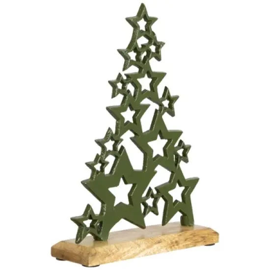 Northlight Tree of Stars Metal Christmas Decoration - 11" - Green image {3}