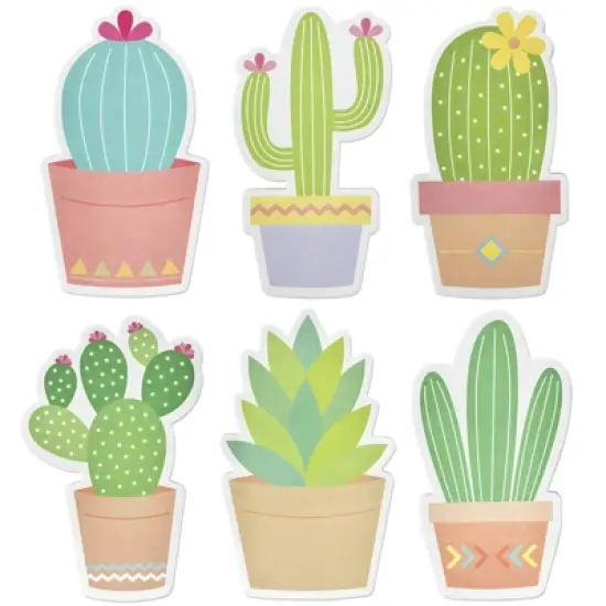 Wrapables Cute Cactus Succulents Sticky Notes, Adhesive Memo Notepads for Home, Office, Work (Set of 6) image {6}
