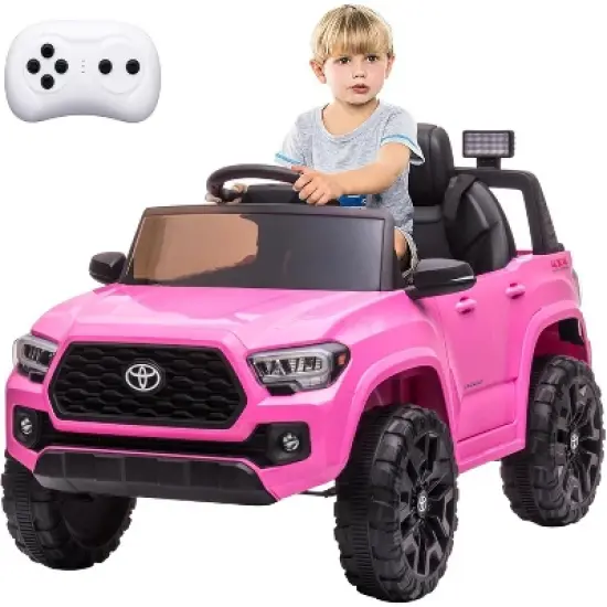 Officially Licensed Toyota Tacoma Car, 12V Battery Powered Electric Car with Remote Control, Spring Suspension Safety Belt image {8}