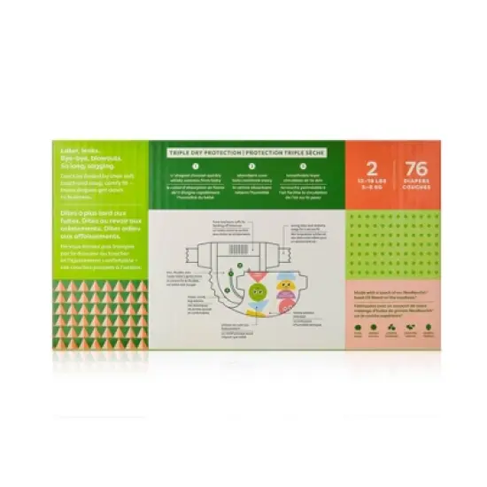 Babyganics Disposable Diapers Box - Size 2 - 76ct image {1}