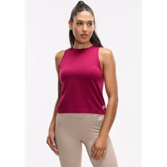 Peloton Women's Seamless Muscle Tank, Beet Red image {4}