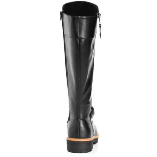 Women's WIDE FIT Myla Tall Boot - black | EVANS image {1}