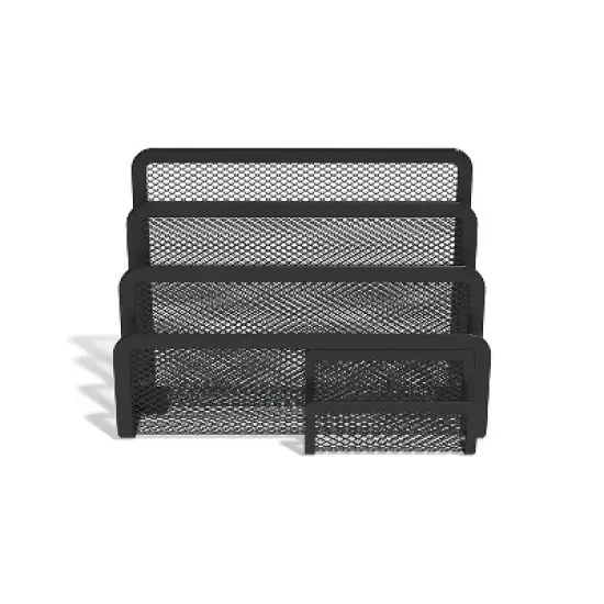 TRU RED 4 Compartment Wire Mesh Letter Holder Matte Blk TR57562-CC image {2}