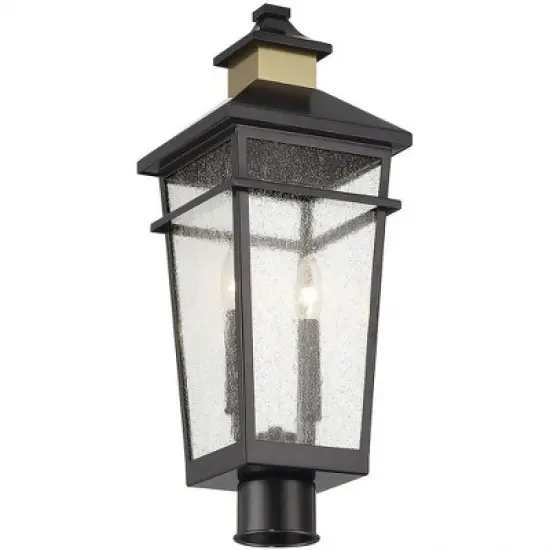 Savoy House Kingsley 2 - Light Post Light in  Matte Black/Warm Brass image {1}