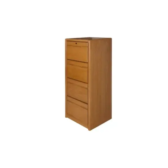 4 Drawer File Cabinet Brown - Martin Furniture image {1}