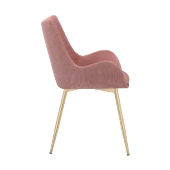 Avery Fabric/Metal Dining Room Chair Pink - Armen Living image {2}