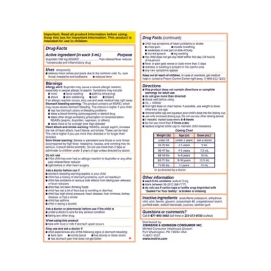 Motrin NSAID Children's Original Dye-Free Ibuprofen Liquid - Berry - 8 fl oz image {7}
