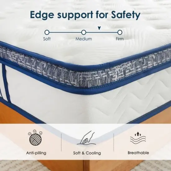 CSBDHome 10 Inch Hybrid Queen in a Box with Gel Memory Foam, Strong Edge Support image {7}