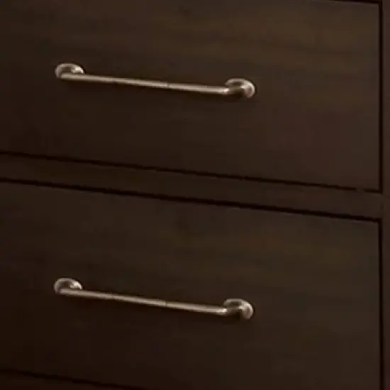 Nightstand with 2 Drawers and Metal Bar Pulls - Benzara image {3}