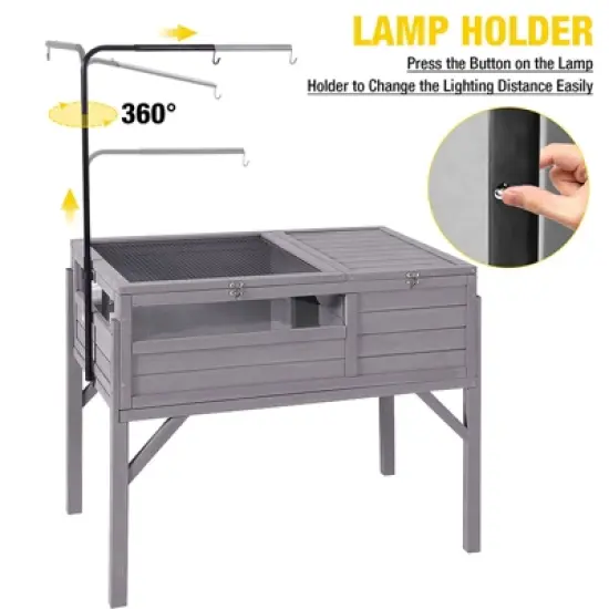 Aivituvin Wooden Tortoise House | Large Turtle Habitat with Legs-AIR70 image {2}