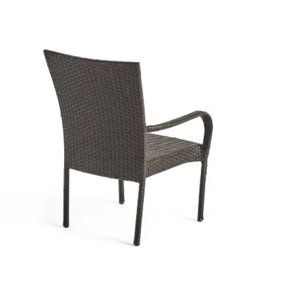 Christopher Knight Home Savoy Outdoor Acacia Wood and Wicker 7 Piece Dining Set image {6}