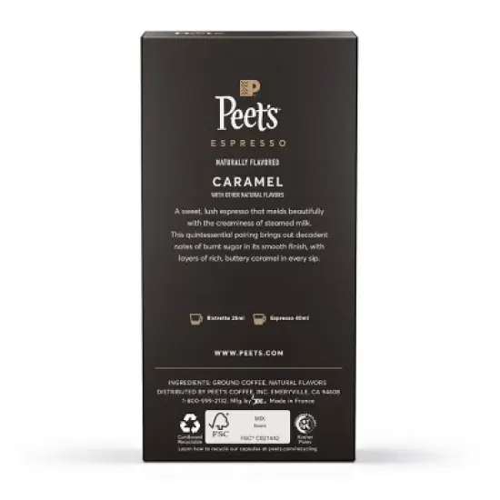 Peet's Coffee Caramel Dark Roast Espresso Capsules - 10ct image {1}