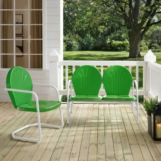 Griffith 2pc Outdoor Seating Set - Kelly Green - Crosley image {4}